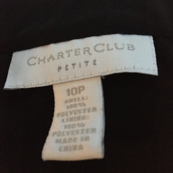 10P CHARTER CLUB BLACK EYELET LINED SIDE ZIP TOP - Picture 11 of 13